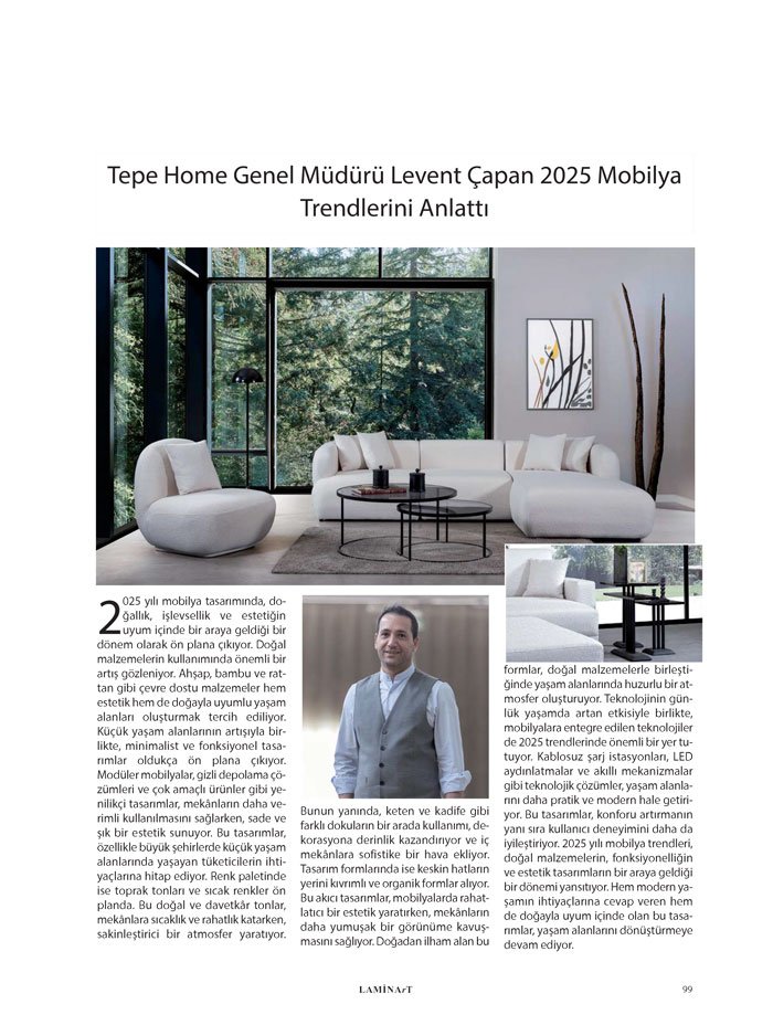 Ağaçmakineleri Dergisi Dosya: Mobilyada 2025 Trendleri