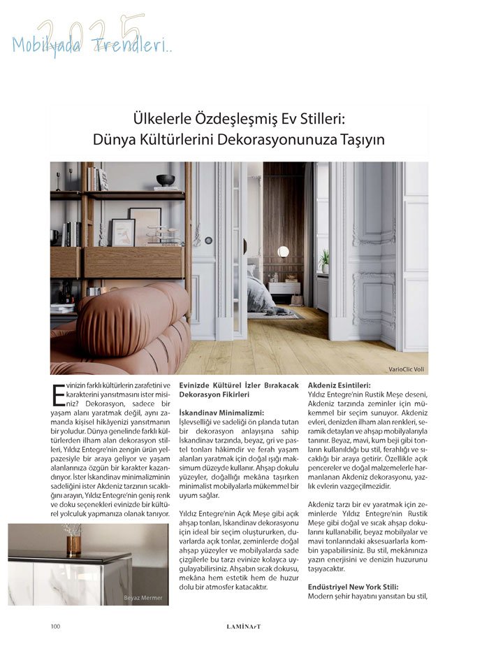 Ağaçmakineleri Dergisi Dosya: Mobilyada 2025 Trendleri