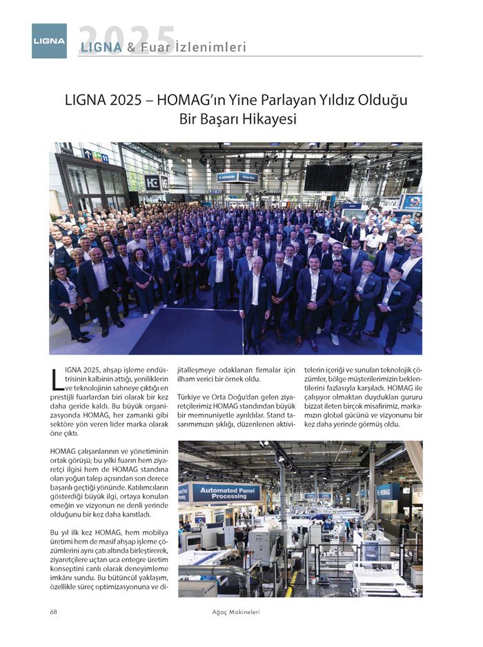 Ağaçmakineleri Dergisi Dosya: Ligna Fuarı Firma İzlenimleri-Homag