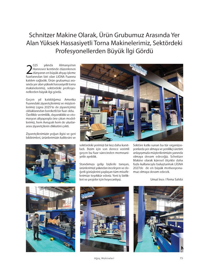 Ağaçmakineleri Dergisi Dosya: Ligna Fuarı Firma İzlenimleri-Schnitzer