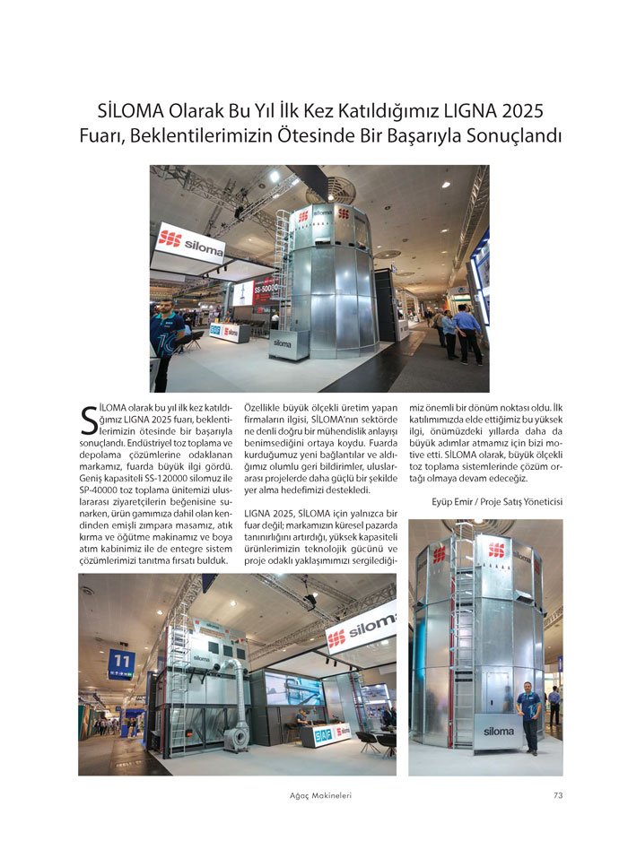 Ağaçmakineleri Dergisi Dosya: Ligna Fuarı Firma İzlenimleri-Siloma
