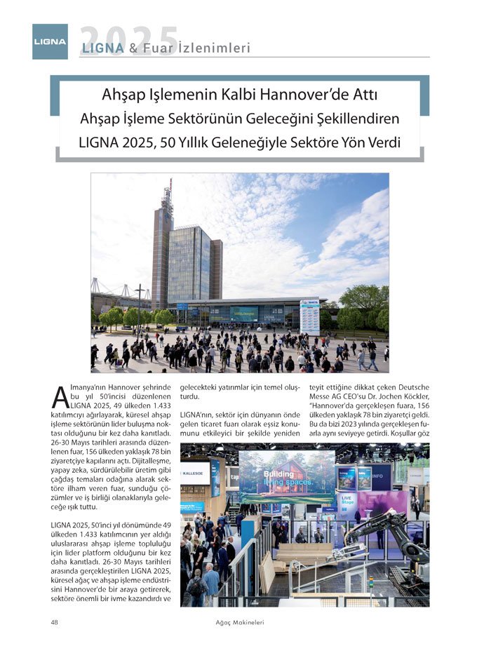 Ağaç Makineleri Dergisi Dosya: LIGNA 2025 Fuar İzlenimleri